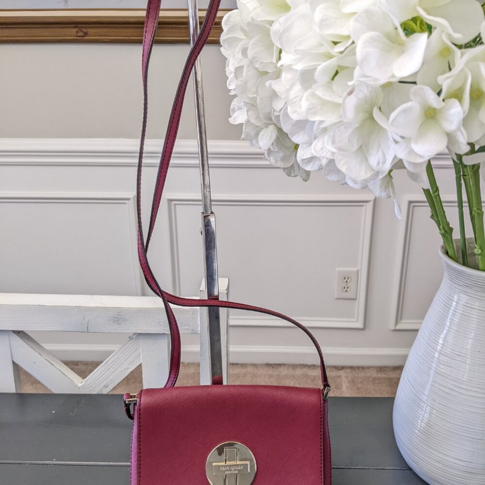 Kate Spade New York Newbury Lane Saffiano Leather Crossbody Bag - Burgundy Red